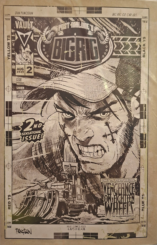 Post Malone's Big Rig #2 Cover H 1:25 Dan Panosian Black & White Variant